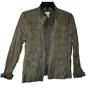 Chicos Long Sleeve Green Jacket Size 0 (4)